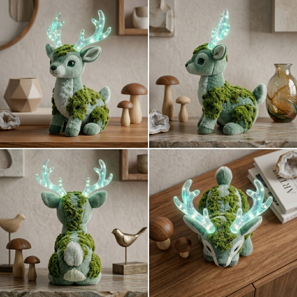 Peluche Ciervo de Musgo — "Bosque Aurora" (Peluche Fantástico de Colección)