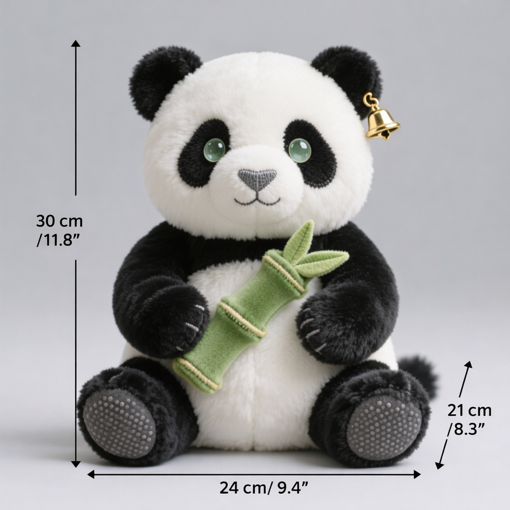 Peluche Panda Amigo del Bambú — "Panda Campana de Jade" (Peluche Premium de Colección)