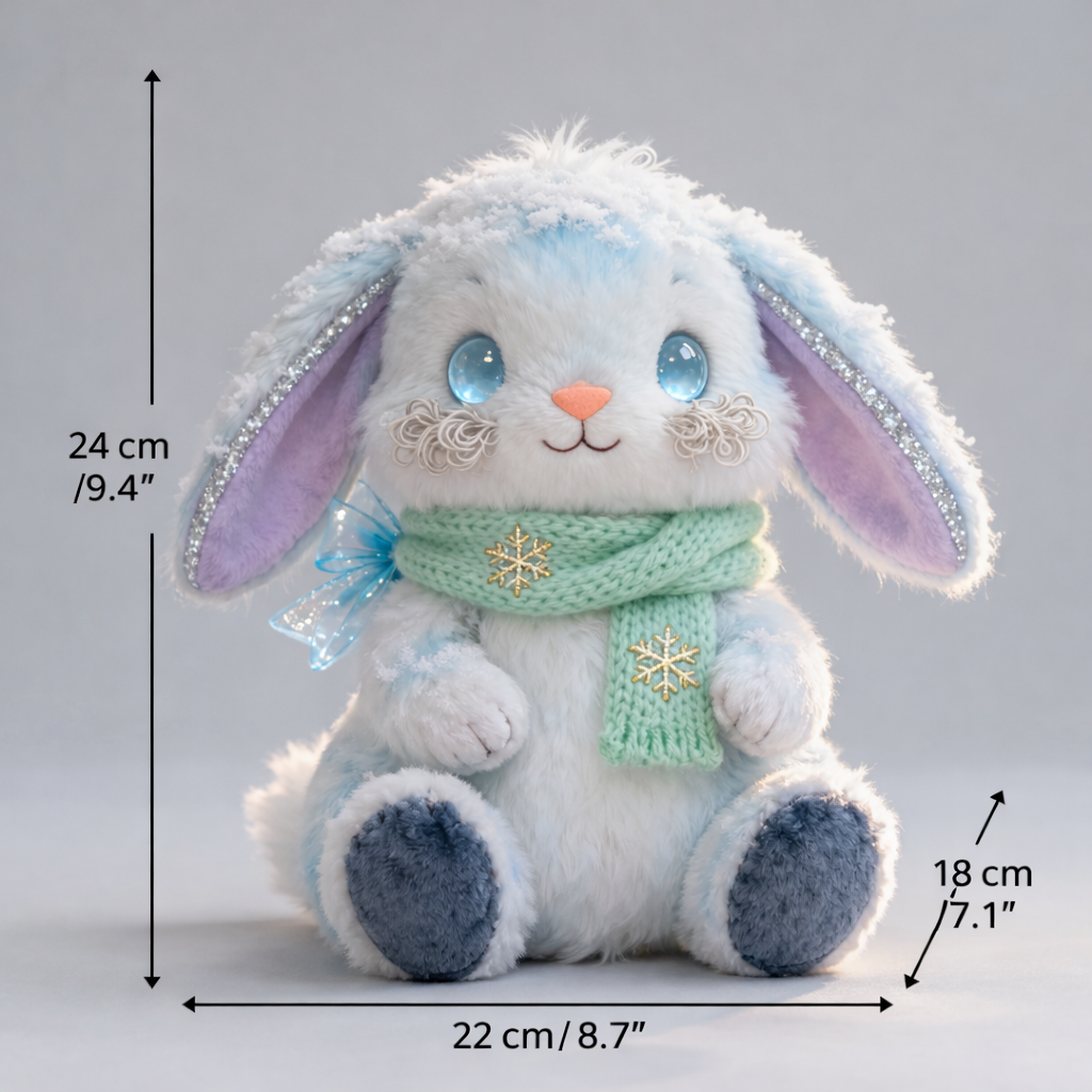 Peluche Conejito Invernal — "Conejo Resplandor de Nieve"