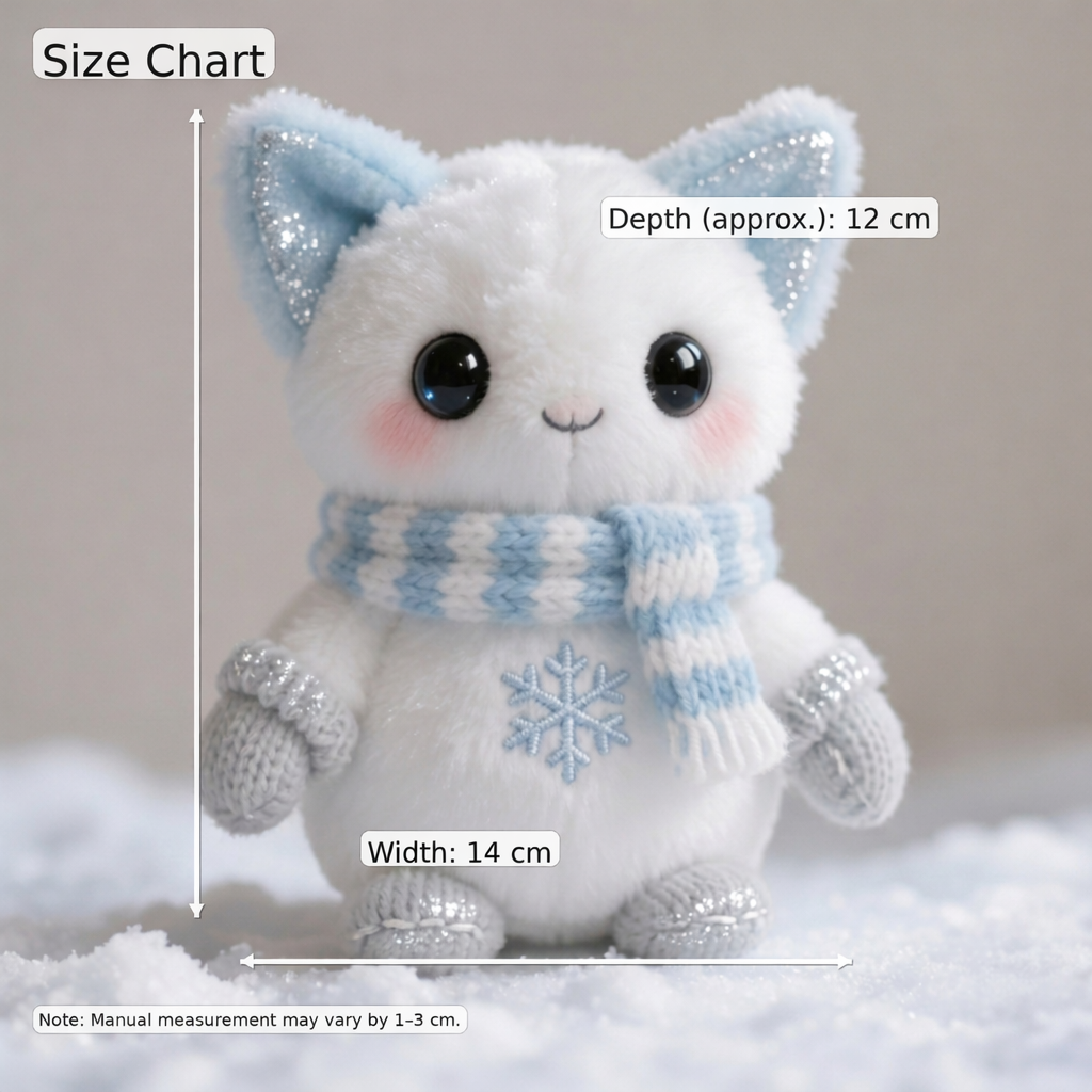 Peluche Gatito Copo de Nieve — "Gato Escarcha" (Edición de Invierno)