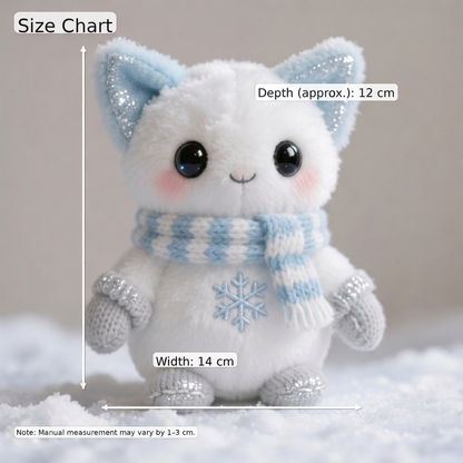 Peluche Gatito Copo de Nieve — "Gato Escarcha" (Edición de Invierno)