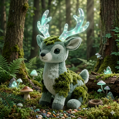 Peluche Ciervo de Musgo — "Bosque Aurora" (Peluche Fantástico de Colección)