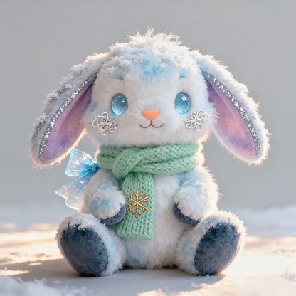 Peluche Conejito Invernal — "Conejo Resplandor de Nieve"