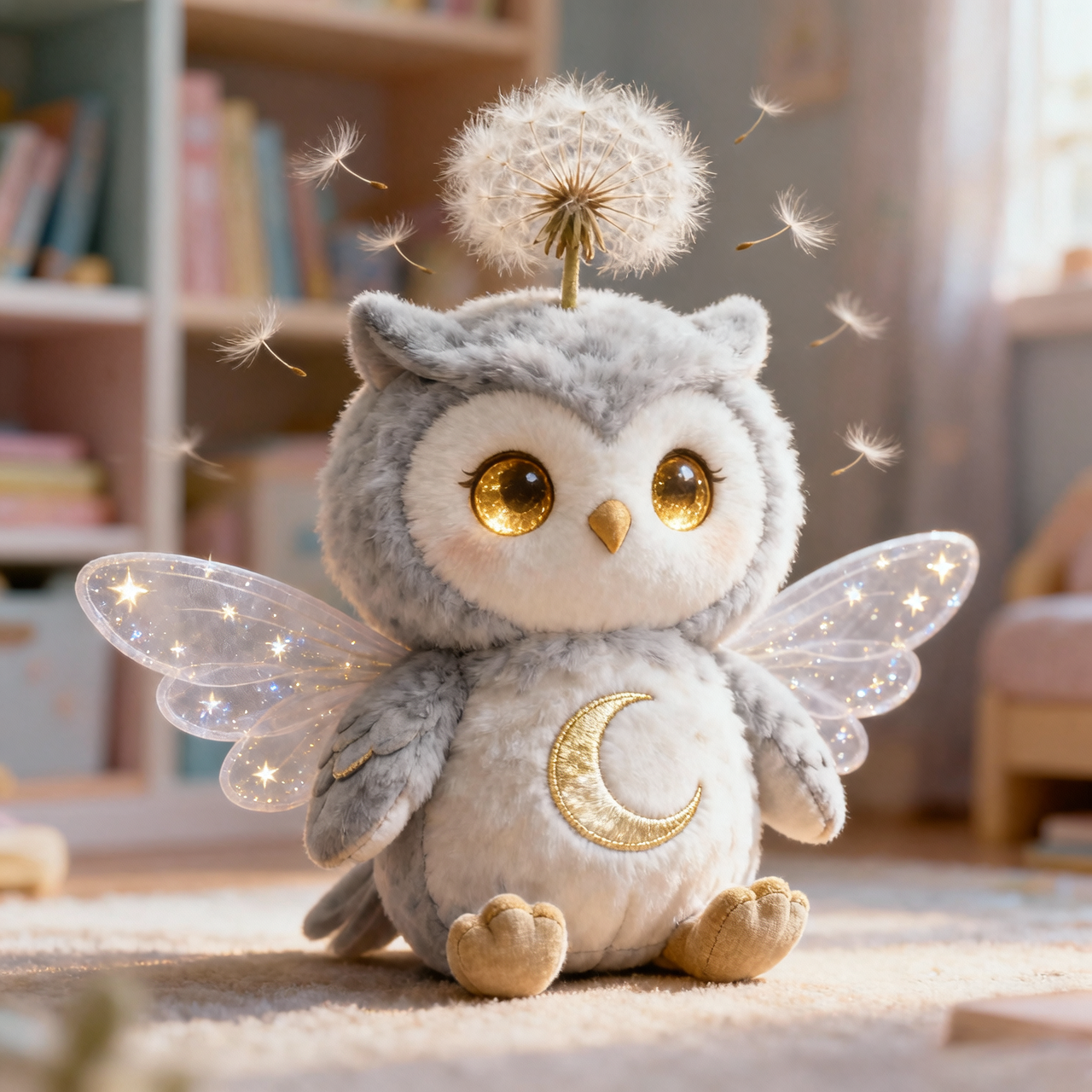 Peluche Búho Semilla de los Sueños — "Búho de los Deseos a la Luz de la Luna"