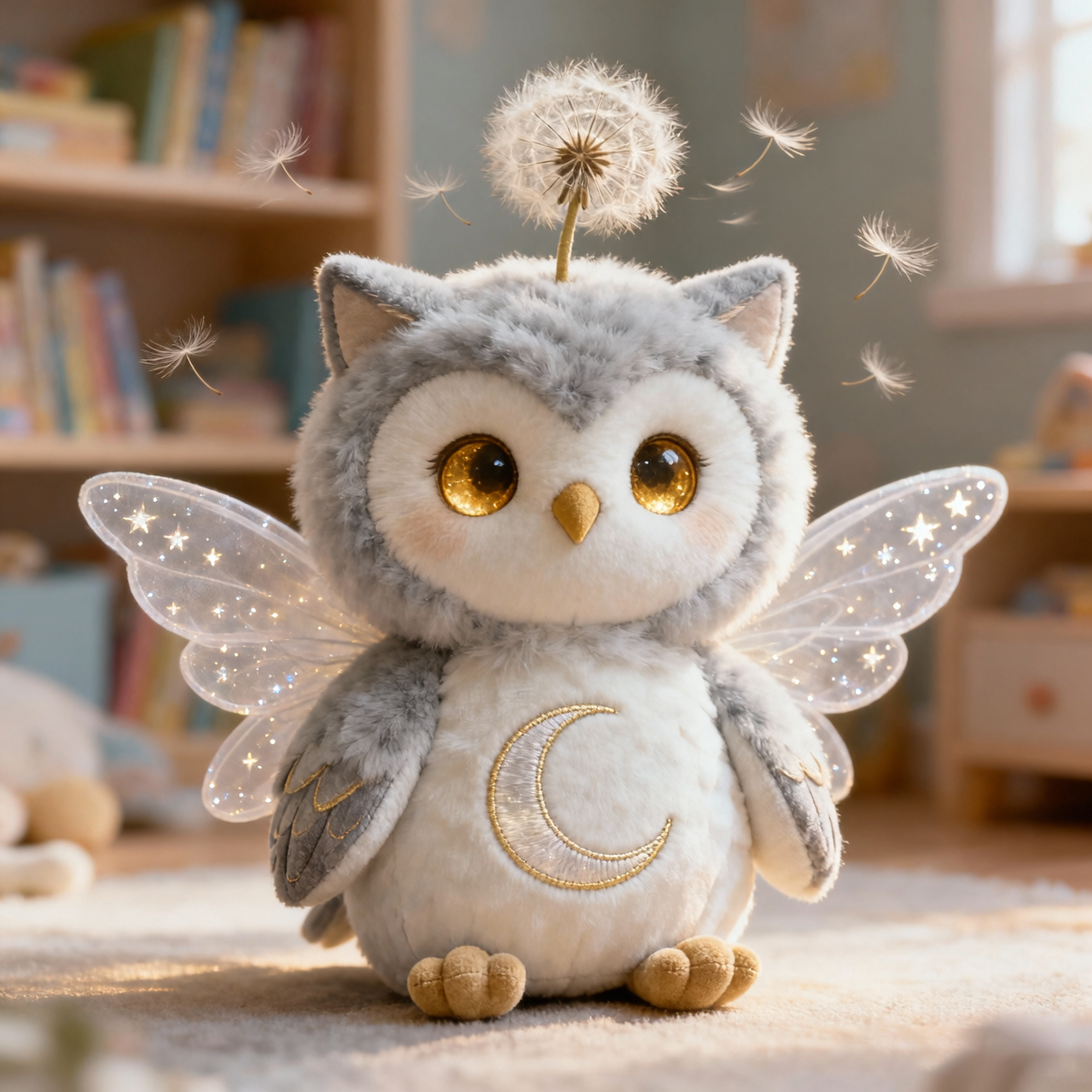 Peluche Búho Semilla de los Sueños — "Búho de los Deseos a la Luz de la Luna"