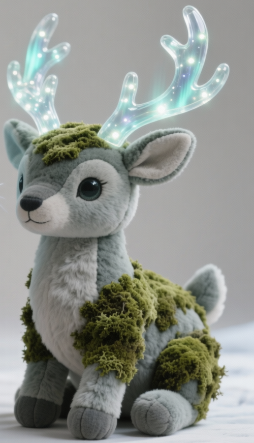 Peluche Ciervo de Musgo — "Bosque Aurora" (Peluche Fantástico de Colección)