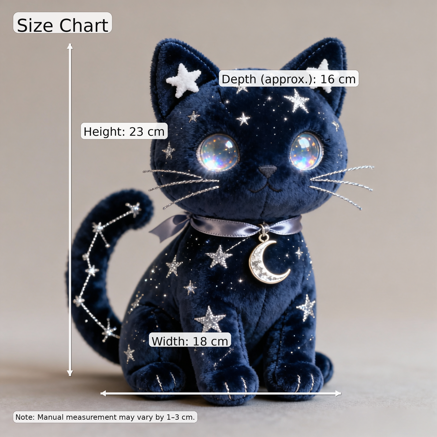 Peluche Gato Noche Estrellada "Gato Constelación Luna" (Edición Celestial)
